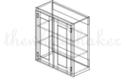 W2730 - 27" Wide 30" High, Double Door Wall Cabinet