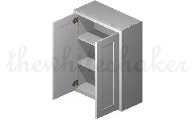 W2736 - 27" Wide 36" High, Double Door Wall Cabinet