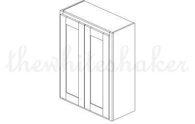 W2736 - 27" Wide 36" High, Double Door Wall Cabinet