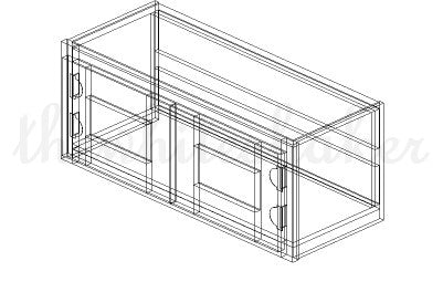 W3012PG - 30" Wide 12" High, Double Door Plain Glass Decorative Wall Cabinet