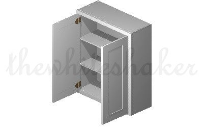 W3036 - 30" Wide 36" High, Double Door Wall Cabinet