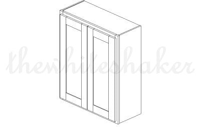 W3036 - 30" Wide 36" High, Double Door Wall Cabinet