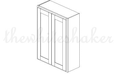 W3042 - 30" Wide 42" High, Double Door Wall Cabinet