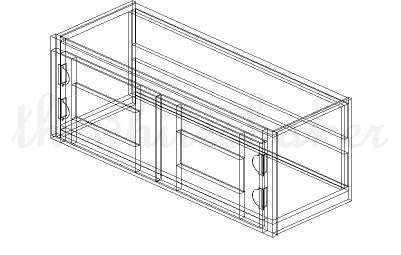 W3312PG - 33" Wide 12" High, Double Door Plain Glass Decorative Wall Cabinet