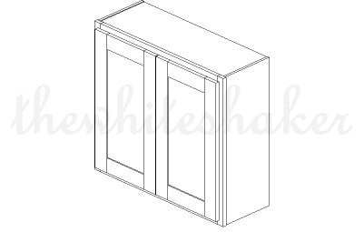 W3330 - 33" Wide 30" High, Double Door Wall Cabinet