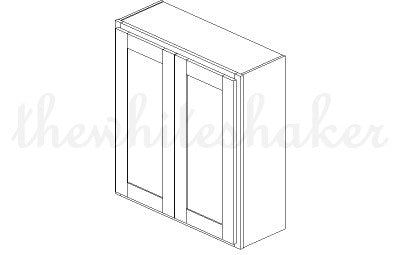 W3336 - 33" Wide 36" High, Double Door Wall Cabinet