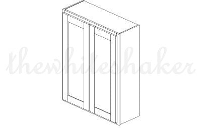 W3342 - 33" Wide 42" High, Double Door Wall Cabinet