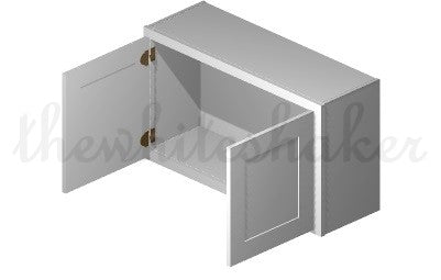 W3621 - 36" Wide 21" High, Bridge Wall Cabinet