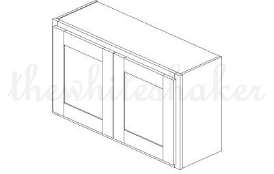 W3621 - 36" Wide 21" High, Bridge Wall Cabinet