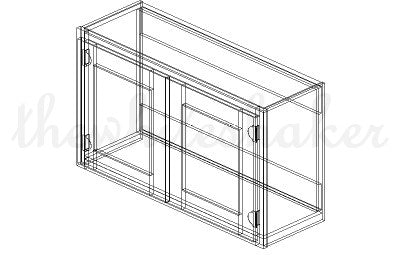 W3621 - 36" Wide 21" High, Bridge Wall Cabinet