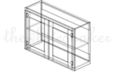 W3624 - 36" Wide 24" High, Bridge Wall Cabinet