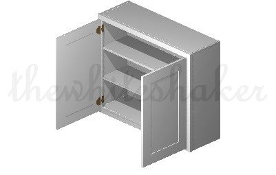 W3630 - 36" Wide 30" High, Double Door Wall Cabinet