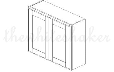 W3630 - 36" Wide 30" High, Double Door Wall Cabinet