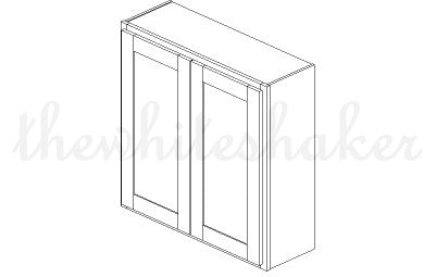 W3636 - 36" Wide 36" High, Double Door Wall Cabinet