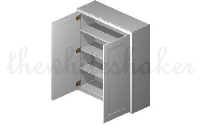 W3642 - 36" Wide 42" High, Double Door Wall Cabinet