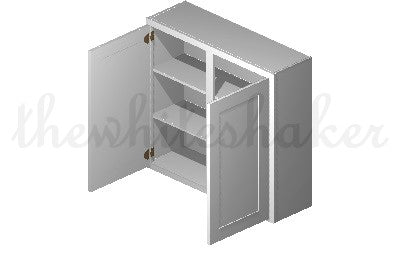 W3936 - 39" Wide 36" High, Double Door Wall Cabinet