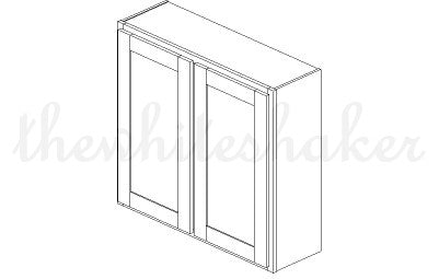 W3936 - 39" Wide 36" High, Double Door Wall Cabinet