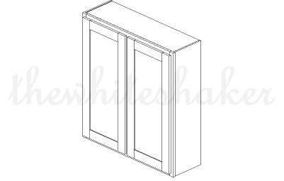 W3942 - 39" Wide 42" High, Double Door Wall Cabinet