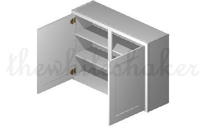 W4230 - 42" Wide 30" High, Double Door Wall Cabinet