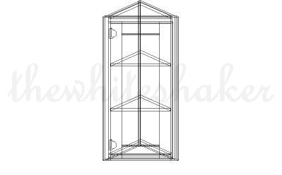 WCA1236 - 12" Wide 36" High, Angled End Wall Cabinet