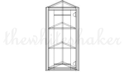 WCA1236 - 12" Wide 36" High, Angled End Wall Cabinet