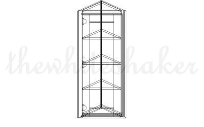 WCA1242 - 12" Wide 42" High, Angled End Wall Cabinet