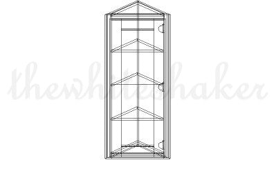 WCA1242 - 12" Wide 42" High, Angled End Wall Cabinet