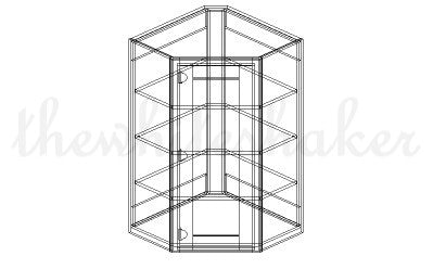 WDC2442 - 24" Wide 42" High, Diagonal Corner Wall Cabinet