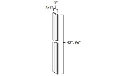 WFF396 - 3" Wide Tall Fluted Wall Filler