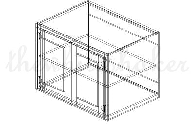 WR3324 - 33" Wide 24" High, Refrigerator Wall Cabinet