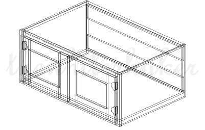 WR3615 - 36" Wide 15" High, Refrigerator Wall Cabinet