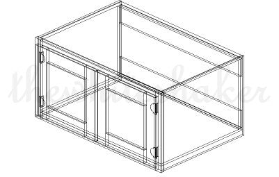 WR3618 - 36" Wide 18" High, Refrigerator Wall Cabinet