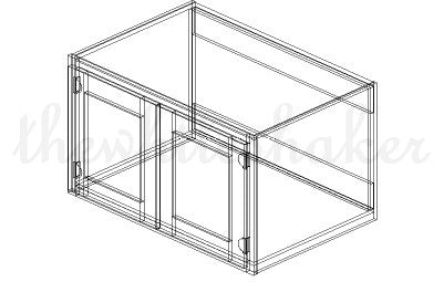 WR3621 - 36" Wide 21" High, Refrigerator Wall Cabinet