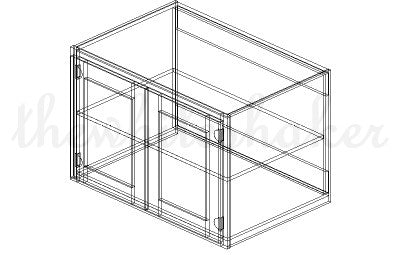 WR3624 - 36" Wide 24" High, Refrigerator Wall Cabinet