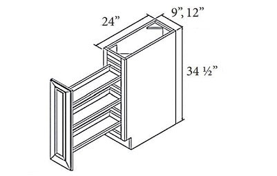 BSR9 - 9" Wide Base Spice Rack Cabinet