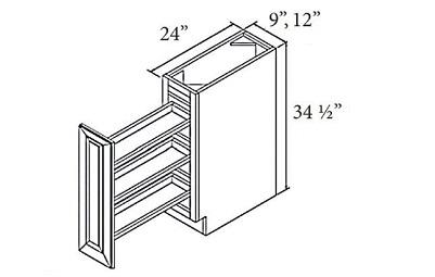 BSR12 - 12" Wide Base Spice Rack Cabinet