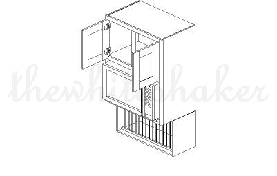 MW3036 - 30" Wide 36" High, Microwave Wall Cabinet