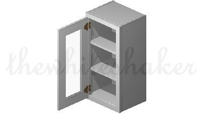 PG1530 - 15" Wide 30" High, Plain Glass Single Door