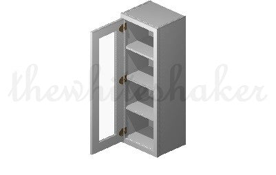 PG1542 - 15" Wide 42" High, Plain Glass Single Door