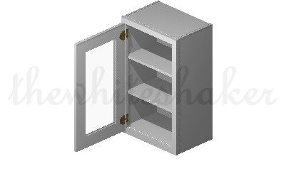 PG1830 - 18" Wide 30" High, Plain Glass Single Door