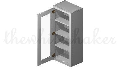 PG1842 - 18" Wide 42" High, Plain Glass Single Door