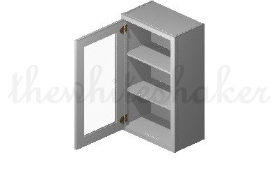 PG2136 - 21" Wide 36" High, Plain Glass Single Door