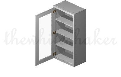 PG2142 - 21" Wide 42" High, Plain Glass Single Door