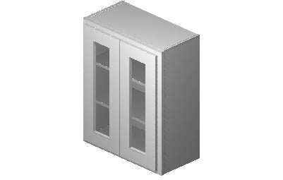 PG2430 - 24" Wide 30" High, Plain Glass Double Doors