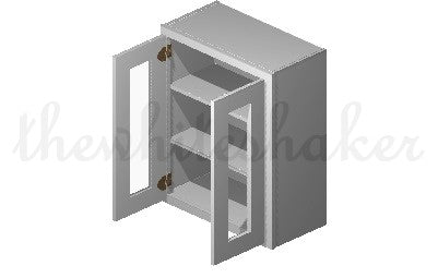 PG2430 - 24" Wide 30" High, Plain Glass Double Doors