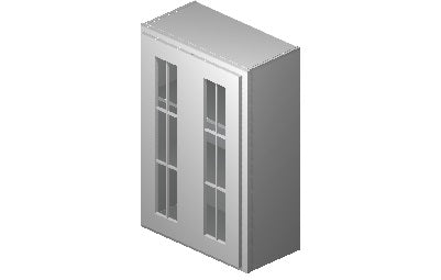 MD2436 - 24" Wide 36" High, Mullion Glass Double Doors