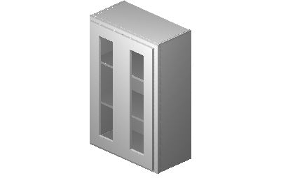 PG2436 - 24" Wide 36" High, Plain Glass Double Doors