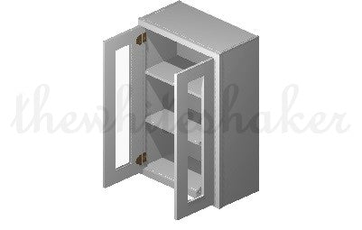 PG2436 - 24" Wide 36" High, Plain Glass Double Doors