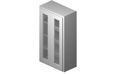 PG2442 - 24" Wide 42" High, Plain Glass Double Doors