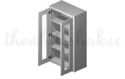 PG2442 - 24" Wide 42" High, Plain Glass Double Doors